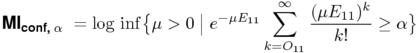 Equation for conservative estimate of MI